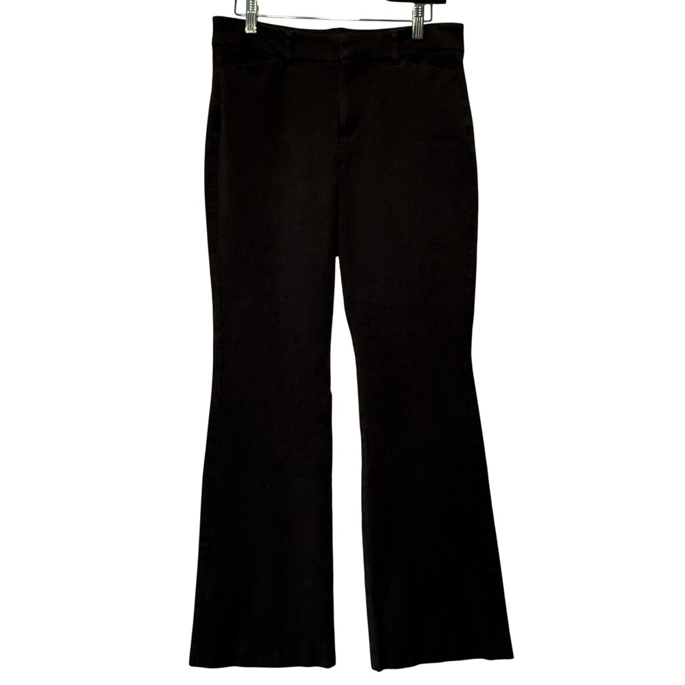 Old Navy High Rise Pixie Flare Pants 10 Dark Heather Stretch Workcore 402128 EUC